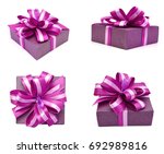 purple gift with bow isolated... | Shutterstock . vector #692989816