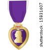 Illustration Of A Military Medal Of Bravery, Honor And Valor Purple ...