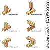 A Set Of Woodworking/Carpentry Joints. In Colour. Stock Vector ...