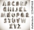 Black And White 3d Font, Single Color Simple And Bold Letters Alphabet ...