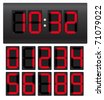 Vector Blue Glowing Digital Numbers - Countdown Timer - 83452552 ...