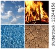 The Four Elements Of Nature: Fire, Water, Earth, Air Stock Photo ...