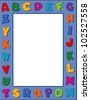 Alphabet Frame. Multicolor Border On White Background. Copy Space For ...